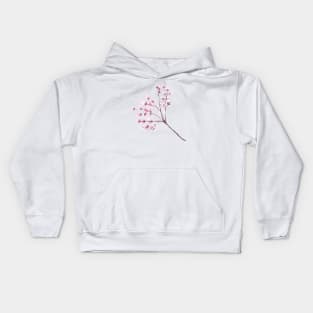 cherry blossom branch watercolour Kids Hoodie